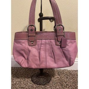 Coach purple leather soho pleated satchel 13732